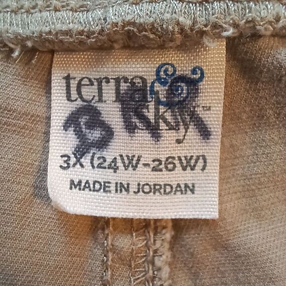 TERRA & SKY Cotton Khaki Shorts Cargo Pockets Draw String Plus Size 3X - Picture 6 of 12